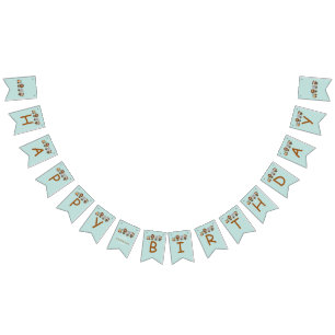 ALL ABOARD Train Fiesta Kids Birthday Bunting Flags