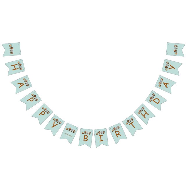 ALL ABOARD Train Fiesta Kids Birthday Bunting Flags (All)