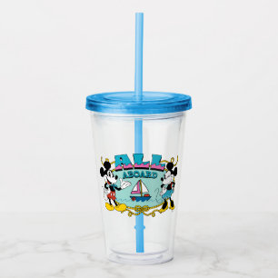 All Aboard Vintage Mickey & Minnie Sailor Graphic Acrylic Tumbler