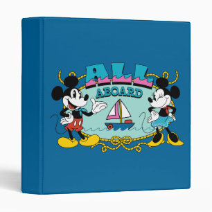 All Aboard Vintage Mickey & Minnie Sailor Graphic Binder