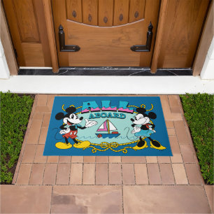 All Aboard Vintage Mickey & Minnie Sailor Graphic Doormat