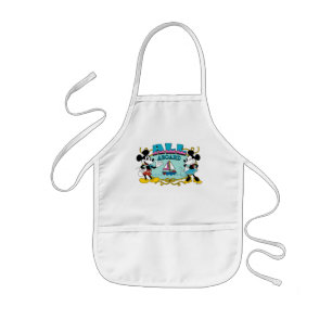 All Aboard Vintage Mickey & Minnie Sailor Graphic Kids Apron
