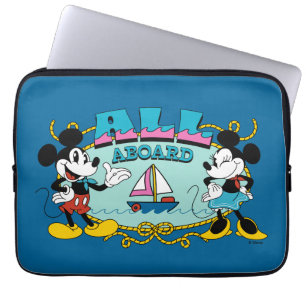 All Aboard Vintage Mickey & Minnie Sailor Graphic Laptop Sleeve