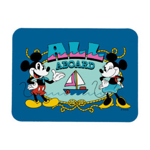 All Aboard Vintage Mickey & Minnie Sailor Graphic Magnet