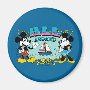 All Aboard Vintage Mickey & Minnie Sailor Graphic Magnet