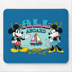 All Aboard Vintage Mickey & Minnie Sailor Graphic Mouse Pad