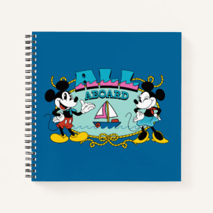 All Aboard Vintage Mickey & Minnie Sailor Graphic Notebook
