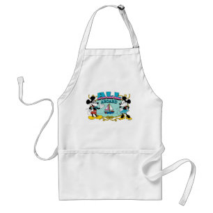 All Aboard Vintage Mickey & Minnie Sailor Graphic Standard Apron