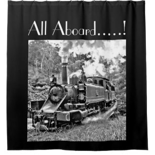 All Aboard Vintage Steam Train Photo Customizable