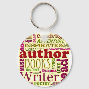 All About Authors red Keychain