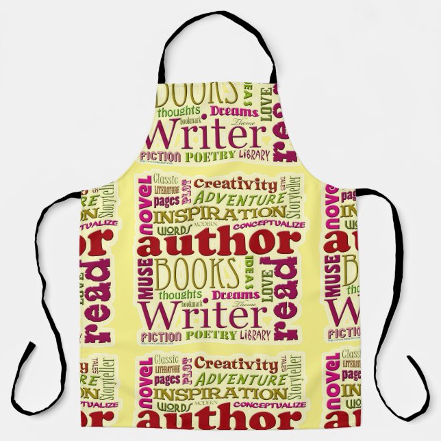 All About Authors Wordy Fun Pattern Apron (Front)