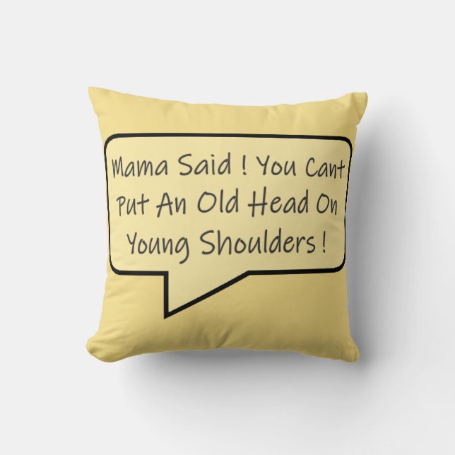 All about being young and getting older message throw pillow (Front)