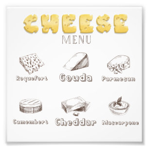 All about Cheese Types Menu      Photo Print