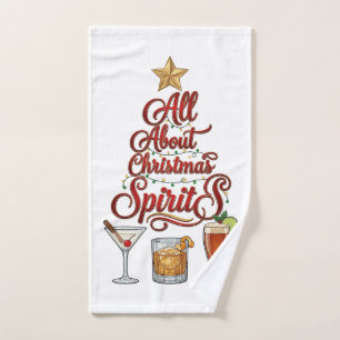 All About Christmas Spirits Cocktails Whiskey Star Hand Towel