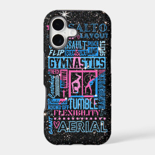 All About Gymnastics Typography in Pink and Blue  
