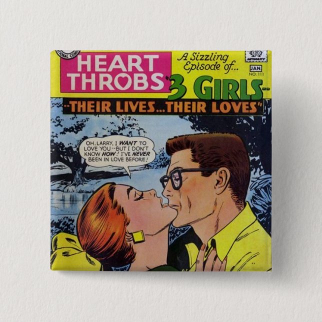 ALL ABOUT LOVE 2 INCH SQUARE BUTTON (Front)