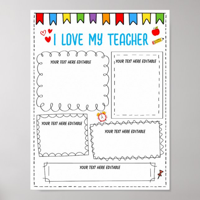All about my teacher editable template poster (Front)