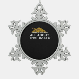 All About That Baste Classic Snowflake Pewter Christmas Ornament