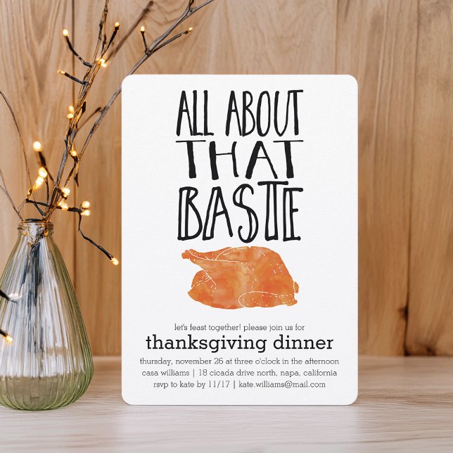 All About that Baste Thanksgiving Dinner Thank You Card (Creator Uploaded)