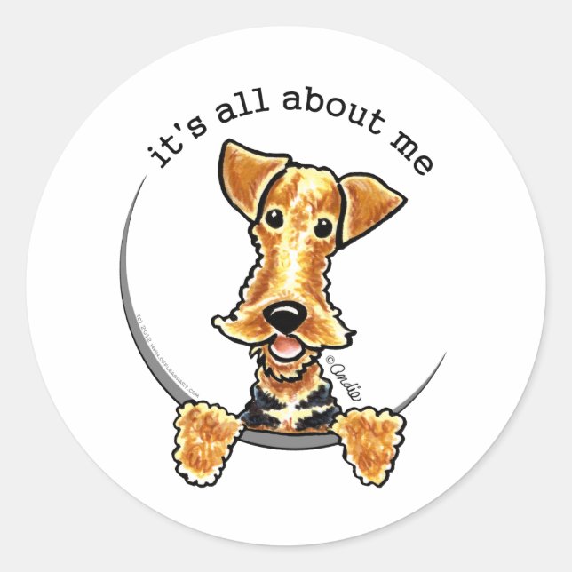 All About the Airedale Terrier Classic Round Sticker (Front)