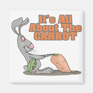 all about the carrot funny bunny rabbit cartoon magnet