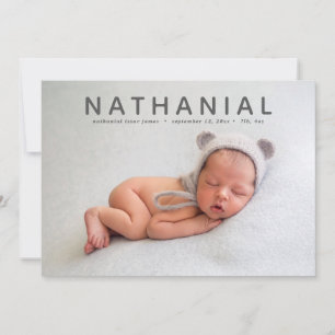 All about the name photo birth announcement