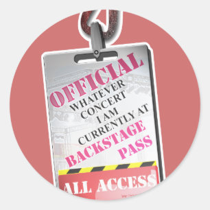 All Access Backstage Pass Classic Round Sticker