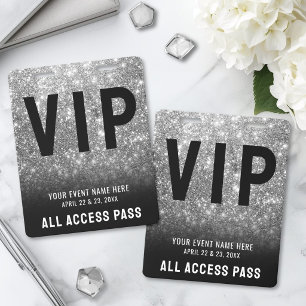 All Access Black White VIP Badge