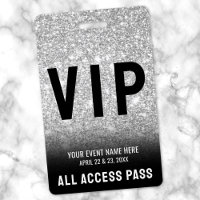 All Access Black White VIP Badge