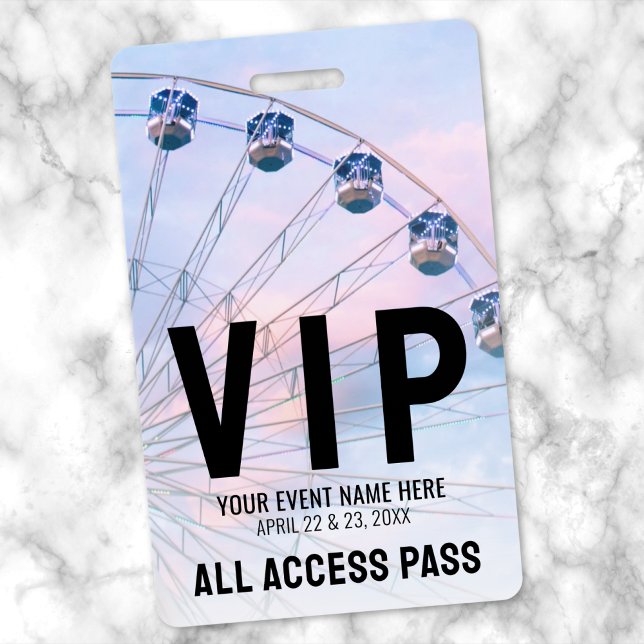 All Access Event VIP Party Badge (All Access Event VIP Badge)