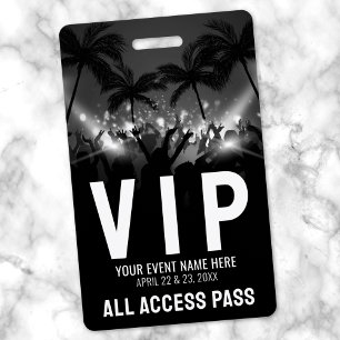 All Access Pass Black White Event VIP Badge