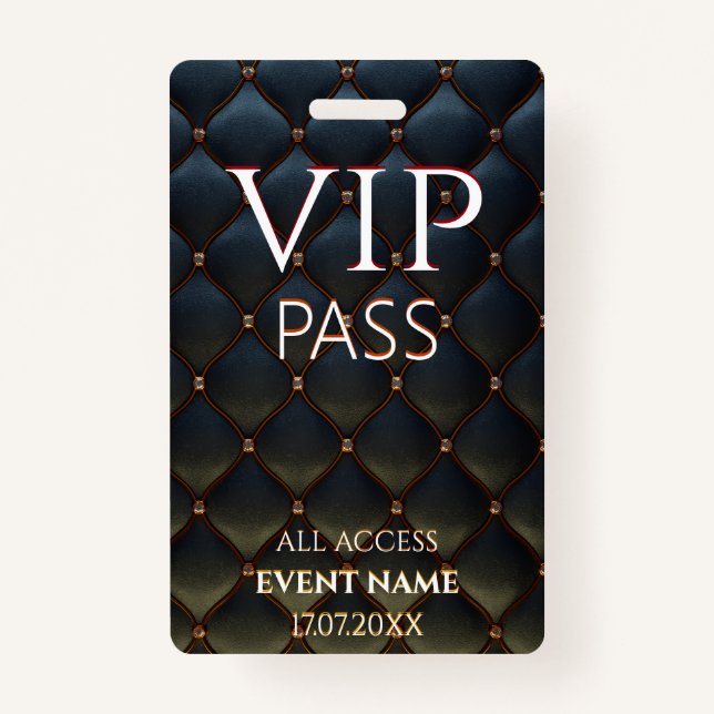 All Access Pass cool vip event id badge (Front)