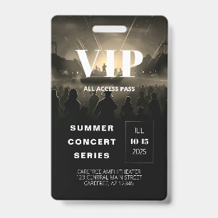 All Access Pass QR Code Concert Badge