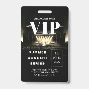 All Access Pass QR Code Concert Badge