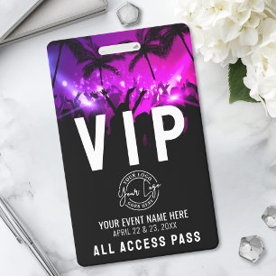 All Access Pass Your Logo Event VIP Badge