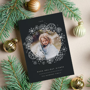 All Aflurry   Single Photo Silver Foil Holiday Card