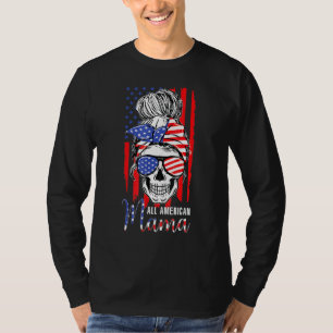 All America Mama Mom Flag Glasses Mother Headband T-Shirt