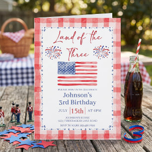 All American 3rd Birthday Invitation