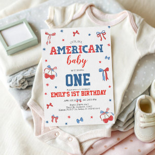 All American Baby 1st Birthday Invitation