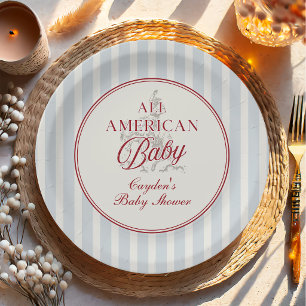 All American Baby 4th of July Baby Shower Paper Plate