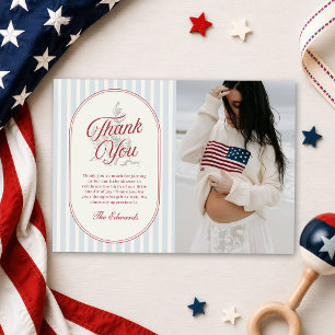 All American Baby 4th of July Baby Shower Photo Thank You Card