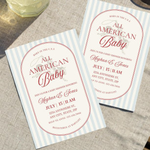 All American Baby Shower Invite, Patriotic Fourth Invitation