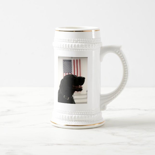 All-American Black Labrador Retriever Beer Stein (Right)