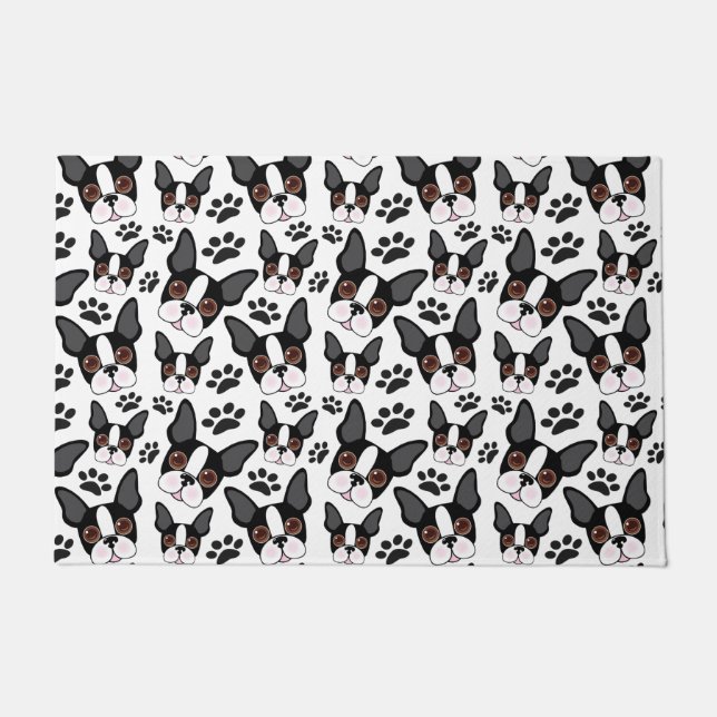 All American Boston Terrier Pet Puppy Dog Doormat (Front)