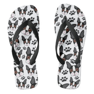 All American Boston Terrier Pet Puppy Dog Flip Flops