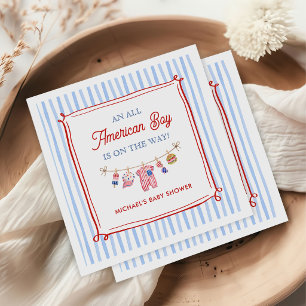 All American Boy 4th July Baby Shower  Napkin