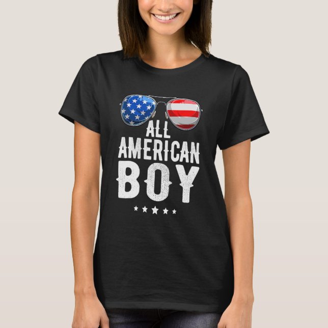 All American Boy 4th Of July Boys Kids Sunglasses  T-Shirt (Front)