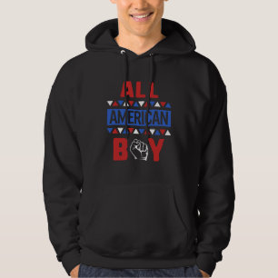 All American Boy 4th of July Independence USA Flag Hoodie