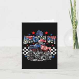 All American Boy 4th Of July Monster Truck Patriot Card