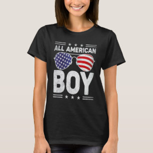 All American Boy 4th Of July Sunglasses Us Flag T-Shirt